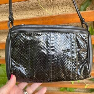 Giani Bernini snakeskin black leather purse VTG